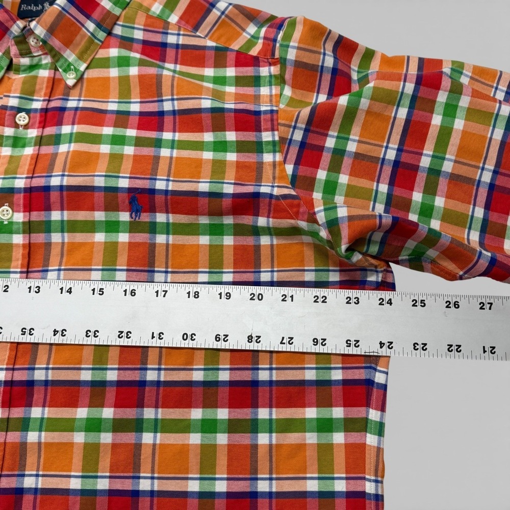 Ralph Lauren Mens Medium Classic Fit Plaid Long Sleeve Button Down Shirt Cotton - Picture 7 of 11
